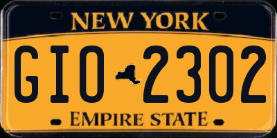 NY license plate GIO2302