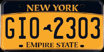 NY license plate GIO2303