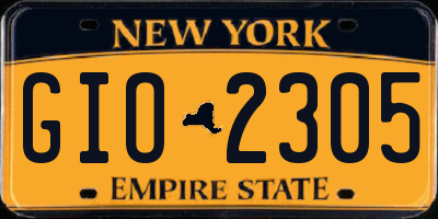 NY license plate GIO2305