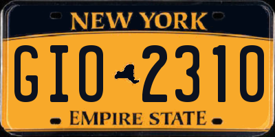 NY license plate GIO2310