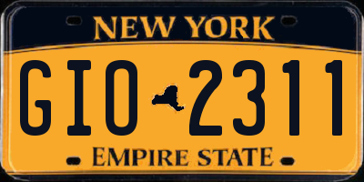 NY license plate GIO2311