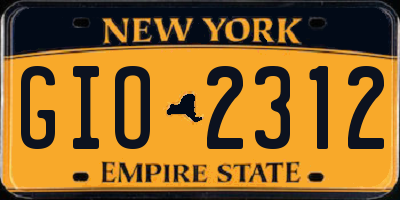 NY license plate GIO2312