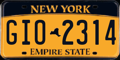 NY license plate GIO2314