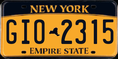 NY license plate GIO2315