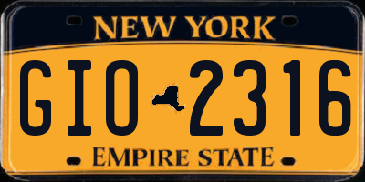 NY license plate GIO2316