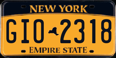 NY license plate GIO2318