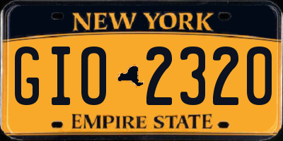 NY license plate GIO2320