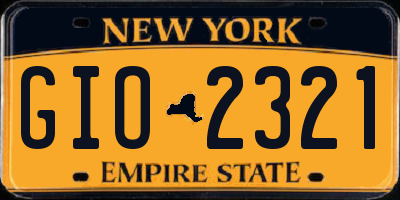 NY license plate GIO2321
