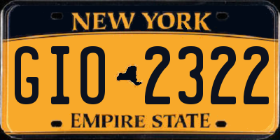 NY license plate GIO2322