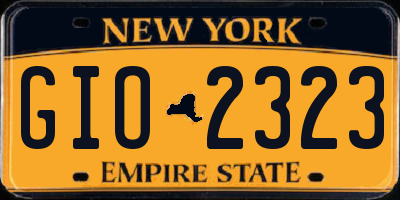 NY license plate GIO2323