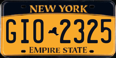 NY license plate GIO2325