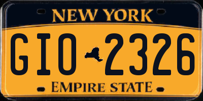 NY license plate GIO2326