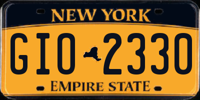 NY license plate GIO2330