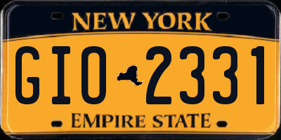 NY license plate GIO2331