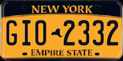 NY license plate GIO2332