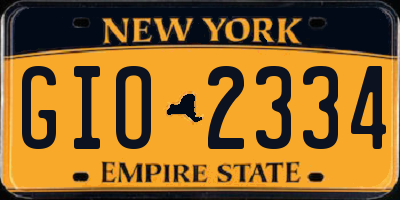 NY license plate GIO2334
