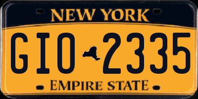 NY license plate GIO2335