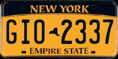 NY license plate GIO2337