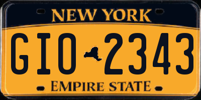 NY license plate GIO2343