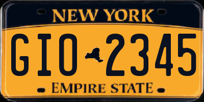 NY license plate GIO2345