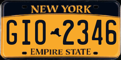NY license plate GIO2346