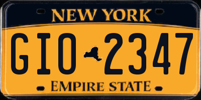 NY license plate GIO2347