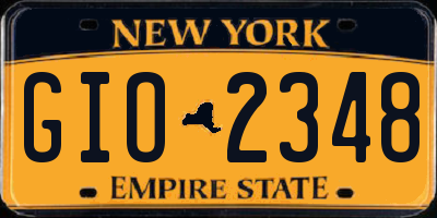 NY license plate GIO2348