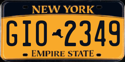 NY license plate GIO2349