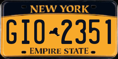 NY license plate GIO2351