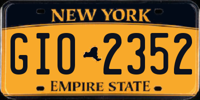 NY license plate GIO2352