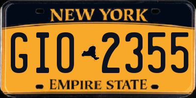 NY license plate GIO2355