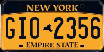 NY license plate GIO2356