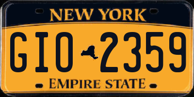 NY license plate GIO2359