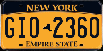NY license plate GIO2360
