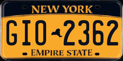 NY license plate GIO2362