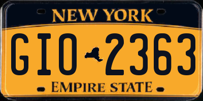 NY license plate GIO2363