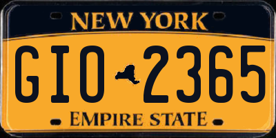 NY license plate GIO2365