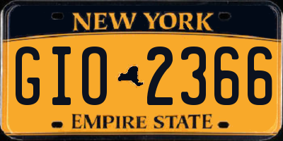 NY license plate GIO2366