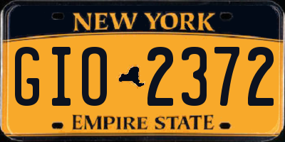 NY license plate GIO2372