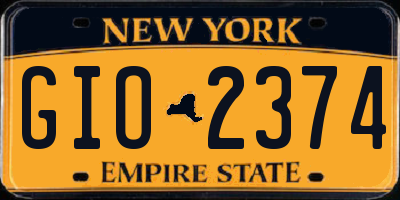 NY license plate GIO2374