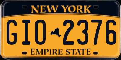 NY license plate GIO2376