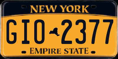 NY license plate GIO2377
