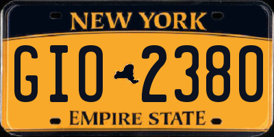 NY license plate GIO2380