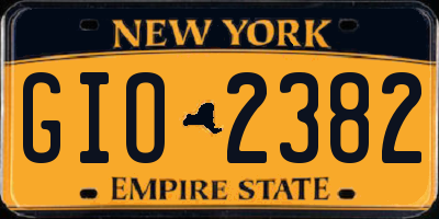 NY license plate GIO2382