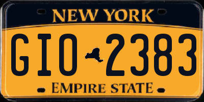 NY license plate GIO2383