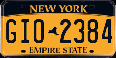 NY license plate GIO2384