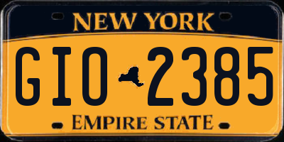NY license plate GIO2385