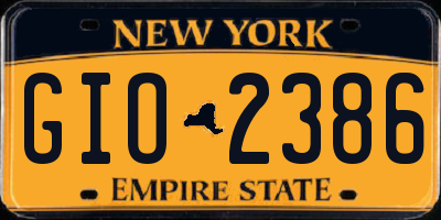 NY license plate GIO2386