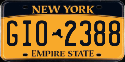 NY license plate GIO2388