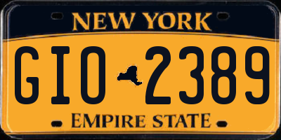 NY license plate GIO2389